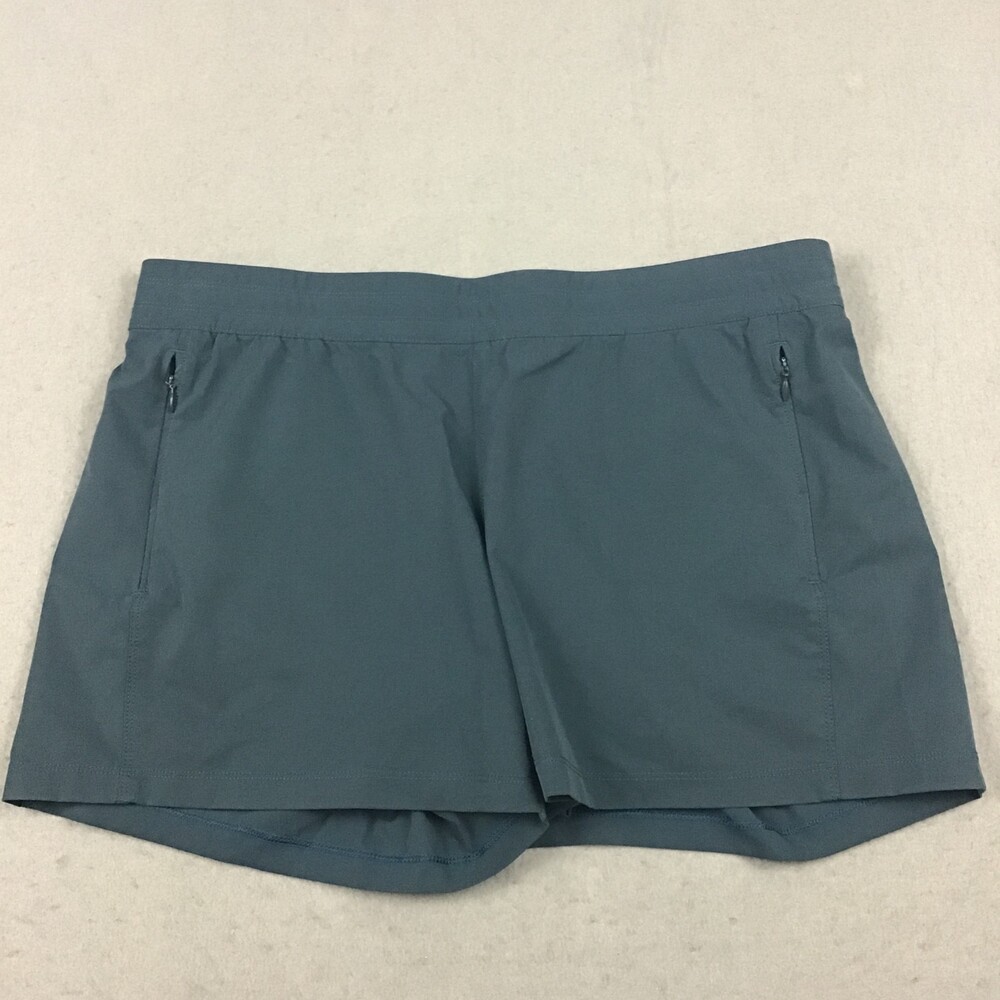 KÜHL Shorts Women Large Blue Solid Athletic Hiking Zip Pocket Outdoor L